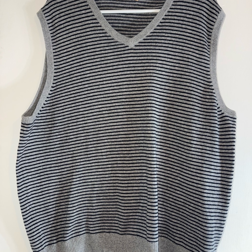 J. Crew Gray and Black Striped Knit Vest‎